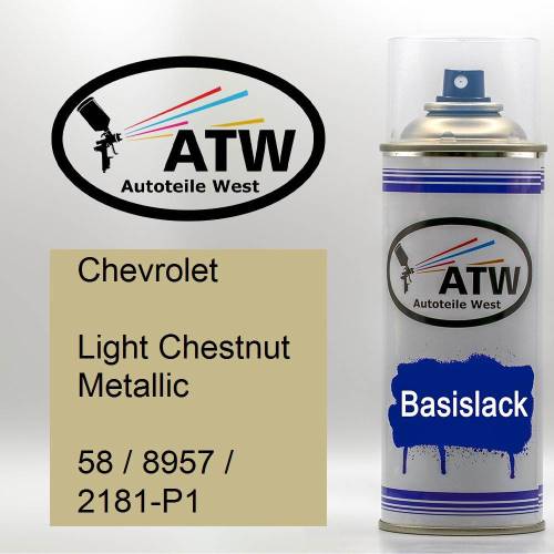 Chevrolet, Light Chestnut Metallic, 58 / 8957 / 2181-P1: 400ml Sprühdose, von ATW Autoteile West.